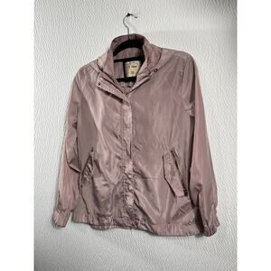 Ci Sono Womens Originals Pink Rain Jacket Size L Rose Gold zipper Spring Summer
